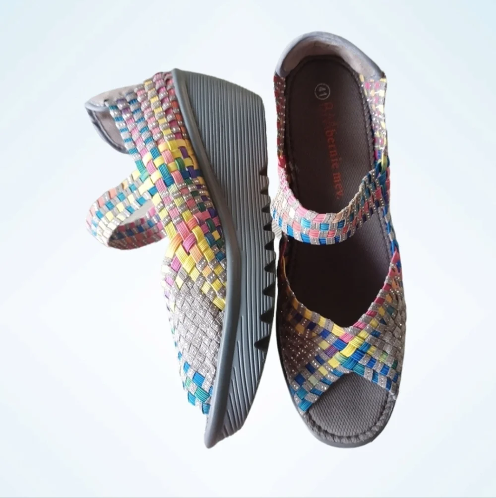 Nwt Bernie Mev Multicolor Wedges Shoes Sz 10